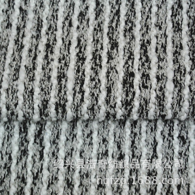 紹興縣浩奇紡織 廠家直銷針織粗針面料，85%滌15%人棉，328克/平方